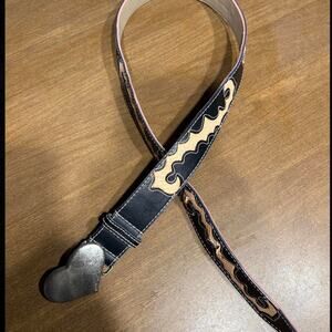 Black cream leather country Y2k| Country Western Rodeo Belt